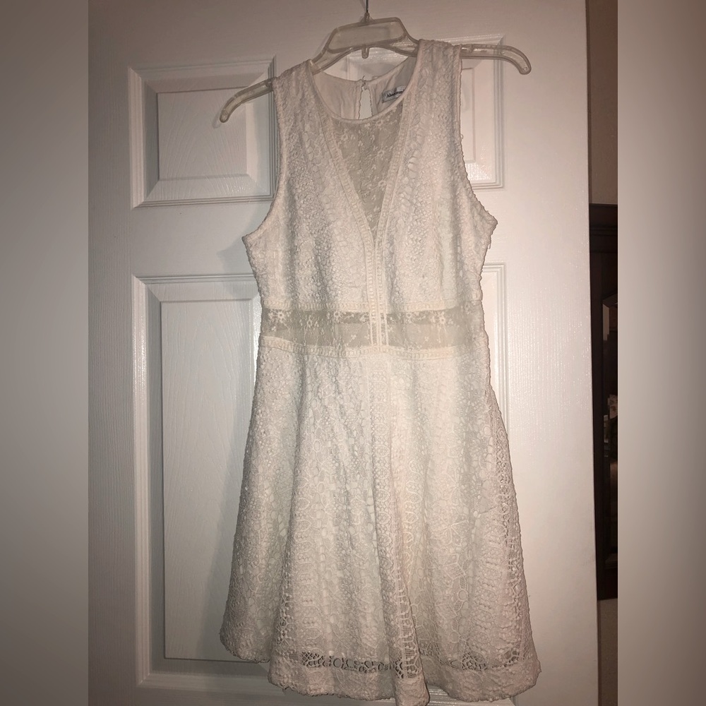 Abercrombie & Fitch Skater Dress in Embroidered lace over lining EUC